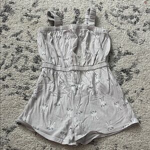 Old Navy Light Gray Romper with Bunny Print